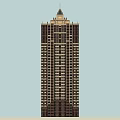 Modern High Rise Building With Pointed Roof And Symmetrical Window Design On Facade