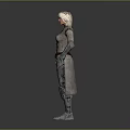 Silver Haired Female Adventurer Character Wearing Gray Coat Brown Belt And Gloves