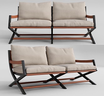 Modern double sofa 3d model