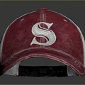 Red and White Stylish Baseball Cap with White Letter S for Everyday Wear