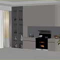 Modern Kitchen Interior With Glass Shelves Lighting Cabinets And Appliances On Dark Tiled Floor