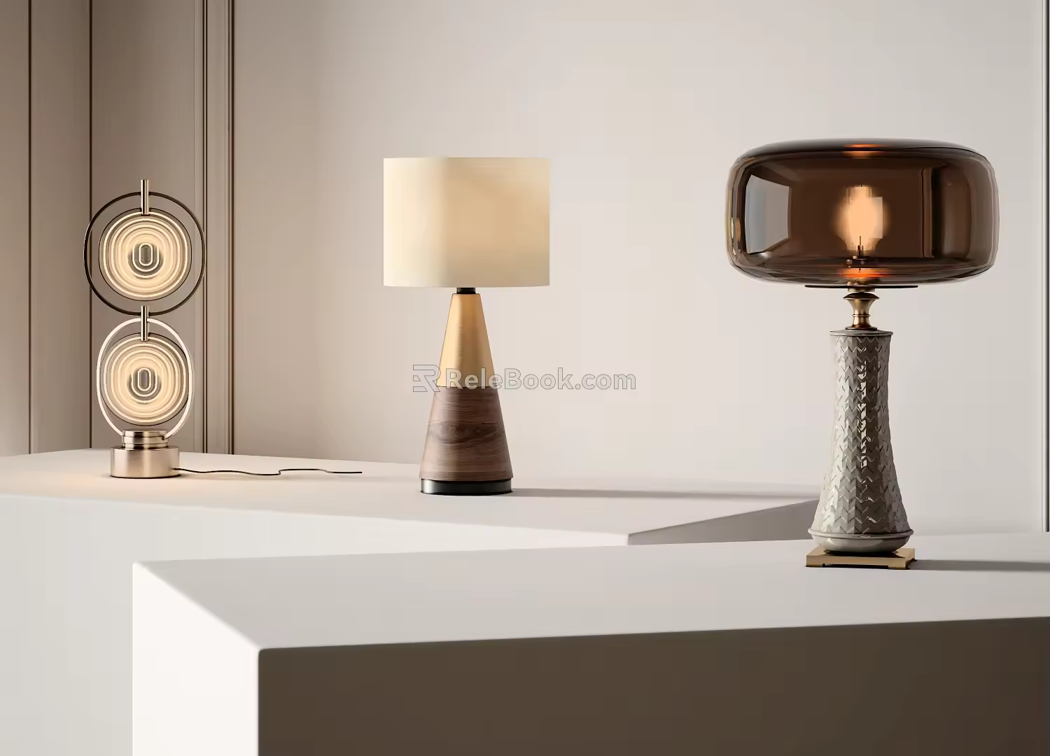 Table lamp combination 3d model