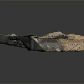 Detailed Ancient Stone Carving Model with Pathway and Green Vegetation Elements