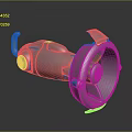 3D Rendered Gray Mechanical Weapon With Propeller Fan And Structural Components