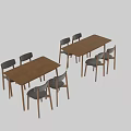 Minimalist Light Wood Dining Table Set With Four Gray Upholstered Chairs