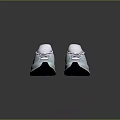 Light Blue And White Striped Athletic Shoes With White Laces And White Sole