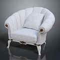 Elegant Classic Single Sofa With Soft Upholstered Cushion And Ornate Wooden Legs