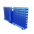 Durable Blue Electric Retractable Gate With Metal Frame And Mobile Structure