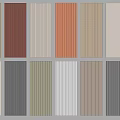 Assorted Decorative Wall Panels With Striped Textures And Various Colors 3d model