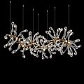 Modern Luxury Chandelier With Gold Metal Frame And Crystal Branch Pendants
