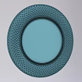 Circular Decorative Mirror With Intricate Golden Patterned Frame Reflecting Interior View 3d model