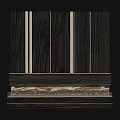 Modern Fireplace Interior Design Featuring Dark Wood Panels And Metal Accents