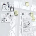 Creative Workspace With Musical Instruments And Art Supplies Design Sketches And Planning Board
