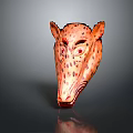 Game And Movie Character Mask Animal Head Design Orange With Black Spots And Prominent Eyes
