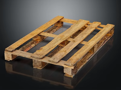 Rustic Wooden Pallet With Natural Wood Slats And Sturdy Structure 3d model