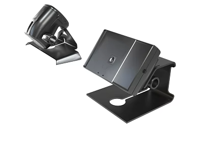 Black Adjustable Desktop Monitor Stands With Stable Base And Mounting Design 3d model