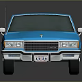 Classic Blue Vintage Sedan With Chrome Accents Shiny Silver Wheels And Reflective Surface