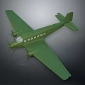 Green Twin Propeller Aircraft Model For Space And Aerospace Exploration