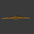 Advanced Fighter Jet Weapon With Yellow Exterior Twin Engines And Aerodynamic Wings