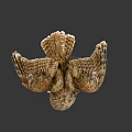 Stuffed Flying Bird Taxidermy Perched On Branch With Wooden Display Base