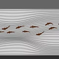 Modern background wall profiled background wall corrugated background wall wave background wall fish sculpture background sofa background 3d model
