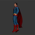 Superman Character In Blue Costume With Red Cape And S Emblem Standing Pose