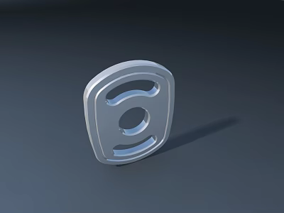 Silver 3D Model Mechanical Part With Holes Grooves And Smooth Surface Design 3d model