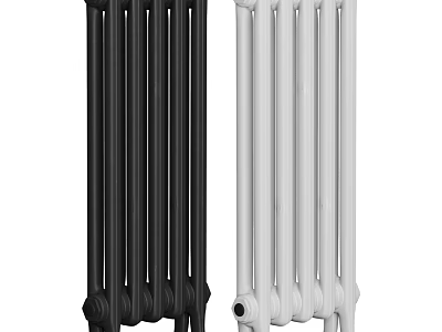 Black and White Classic Column Radiators for Home Heating Use 3d model