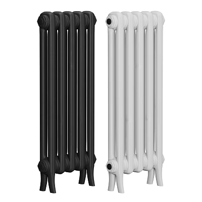 Black and White Classic Column Radiators for Home Heating Use 3d model
