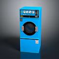 Modern Blue Front Loading Washing Machine With Control Panel For Daily Use 3d model