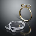 Gold and Silver Bow Design Rings for Fashion Jewelry Collection