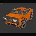 Orange Electric Toy SUV Car With Modern Design And Stylish Wheels