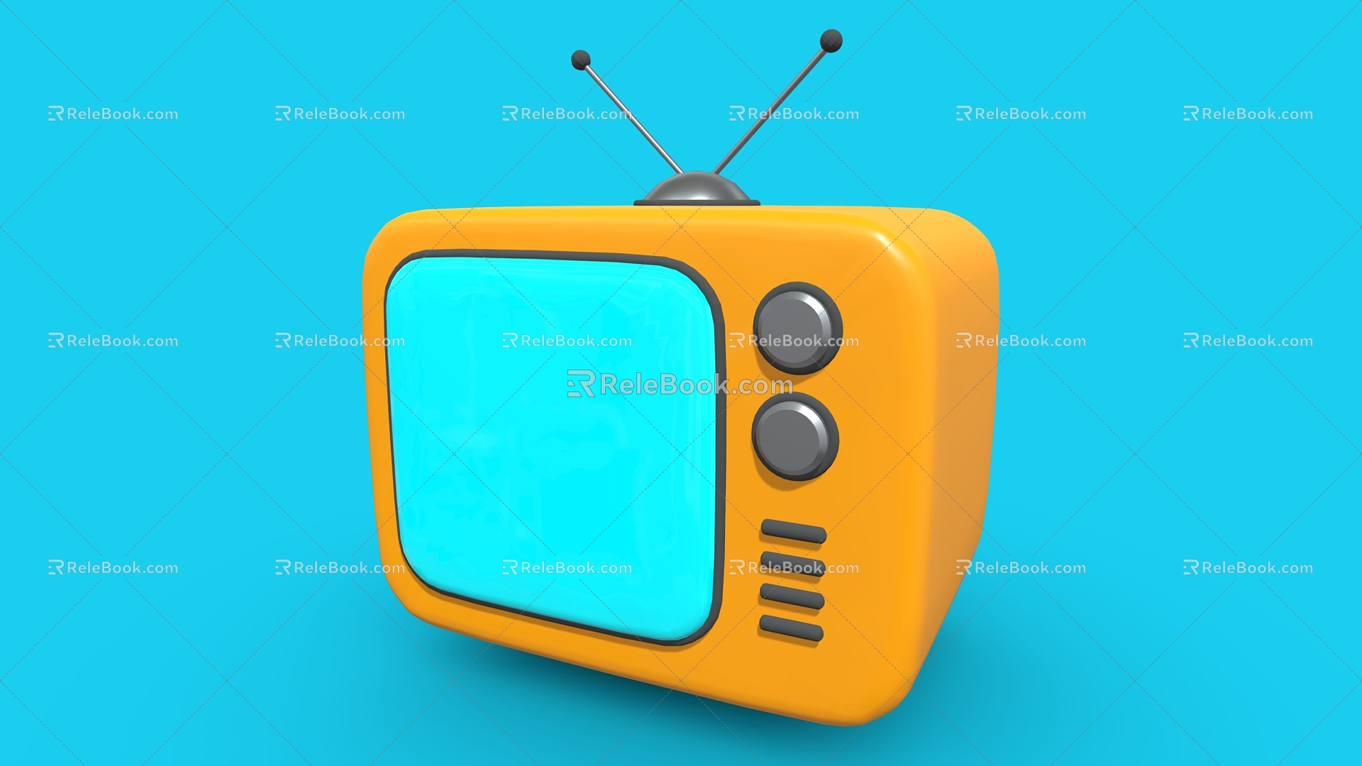 Cartoon television television television black and white television model