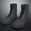 Black High Top Lace Up Boots For Daily Wear And Comfortable Use
