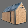 Modern Wooden House With Metal Roof Glass Doors And Wooden Porch Steps