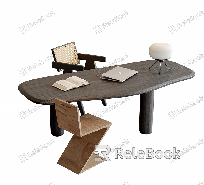 Desk and Chair Combination Desk Single Chair Dining Chair model