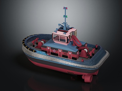 Modern Speedboat Tug Boat Small Boat Fishing Boat model