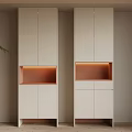 Modern Minimalist White Shoe Cabinet With Illuminated Open Compartments And Sleek Design