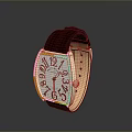 Brown Leather Strap Watch With Silver Metal Case And Modern Dial Design