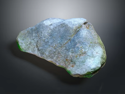 Raw Natural Stone With Blue Green Surface Texture And Natural Patterns 3d model