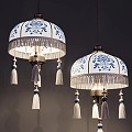 Chinese Chandelier Homestay Chandelier National Style Chandelier National Tide Chandelier Blue and White Porcelain Chandelier 3d model