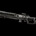 Futuristic Tactical Weapon With Advanced Scope And Mechanical Structure Design