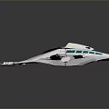 Futuristic Aerodynamic Flying Vehicle With Sleek White Frame And Blue Accent Details