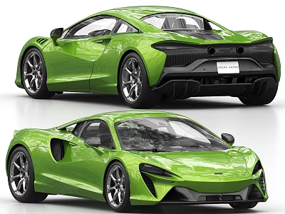 Green Sports Car With Sleek Aerodynamic Design Modern Body And Alloy Wheels 3d model