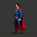 Superman Statue With Blue Costume Red Cape Yellow Belt And Lightning Base
