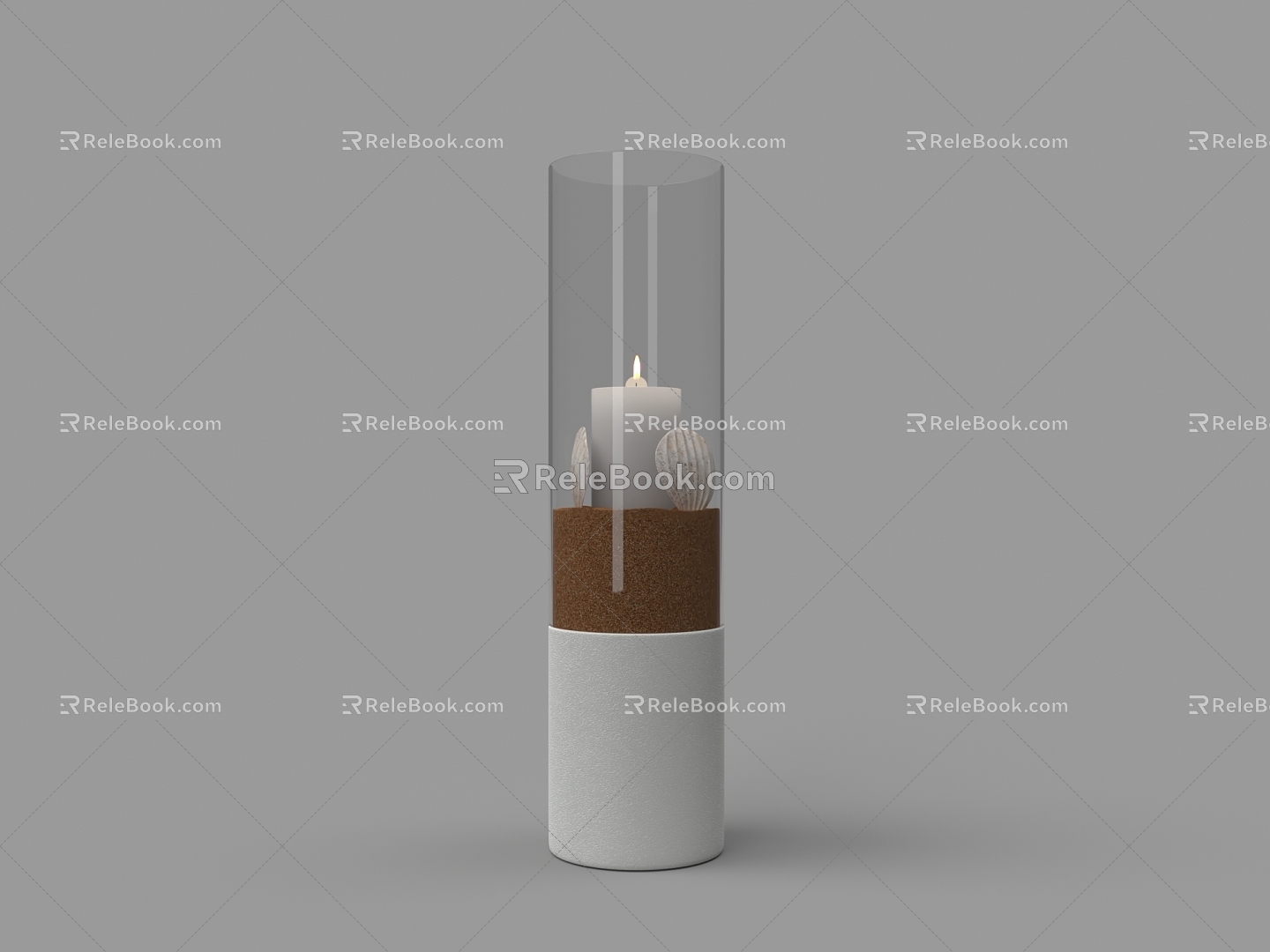 Glass Cover Sand Shell Candle Table Lamp 3d model