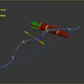 Traditional Bow And Arrow Weapon With Orange Yellow Decorations Red Feathers And Quiver
