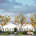 Pomegranate Tree Apple Tree Persimmon Tree Orange Tree Fruit Tree Garden Tree 3d model