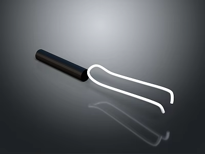 Practical Household White Tongs with Black Handle on Gray Background and Reflection 3d model