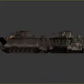 Detailed Military Vehicles Models With Tracks Turrets And Camouflage Design